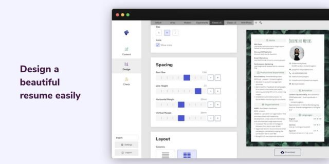 FlowCV — online resume builder templates view