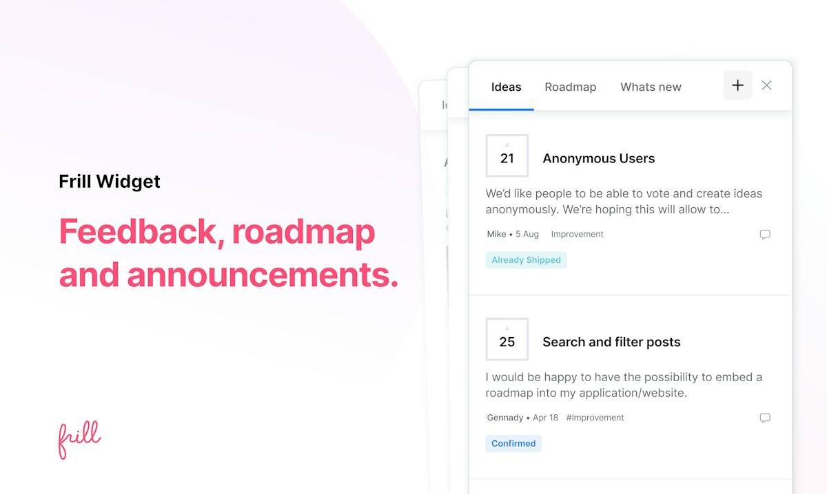 Frill — feedback board and roadmap interface