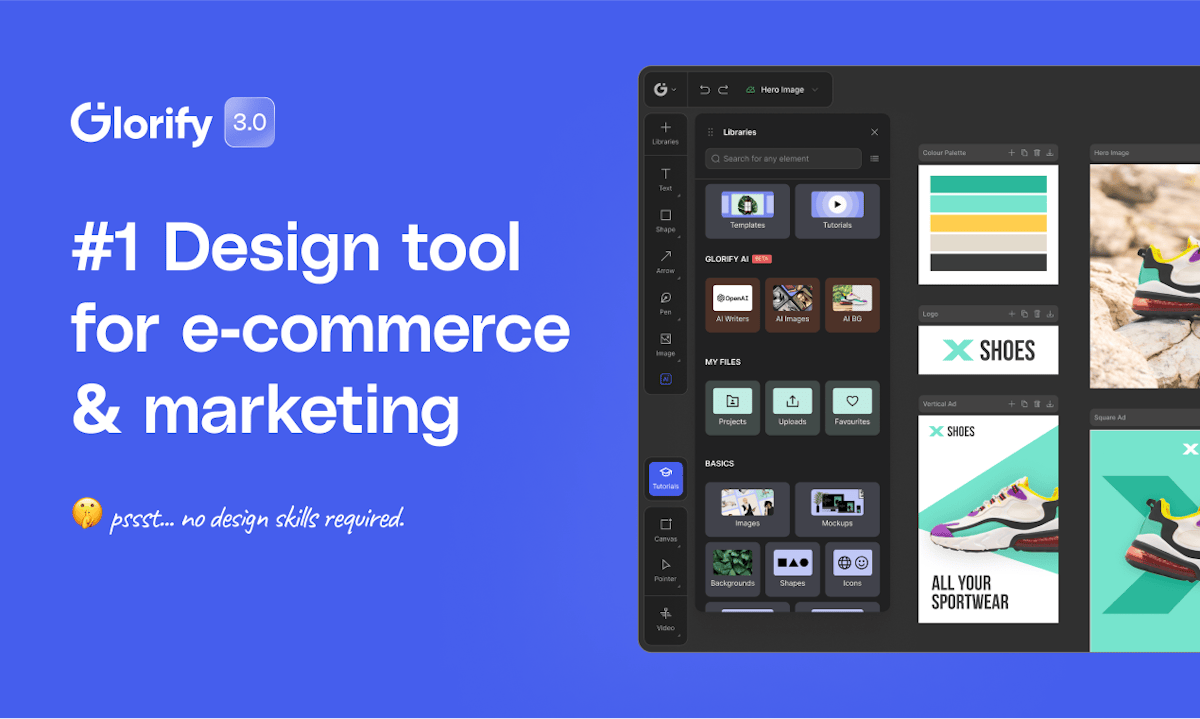 Glorify — e-commerce product image design editor