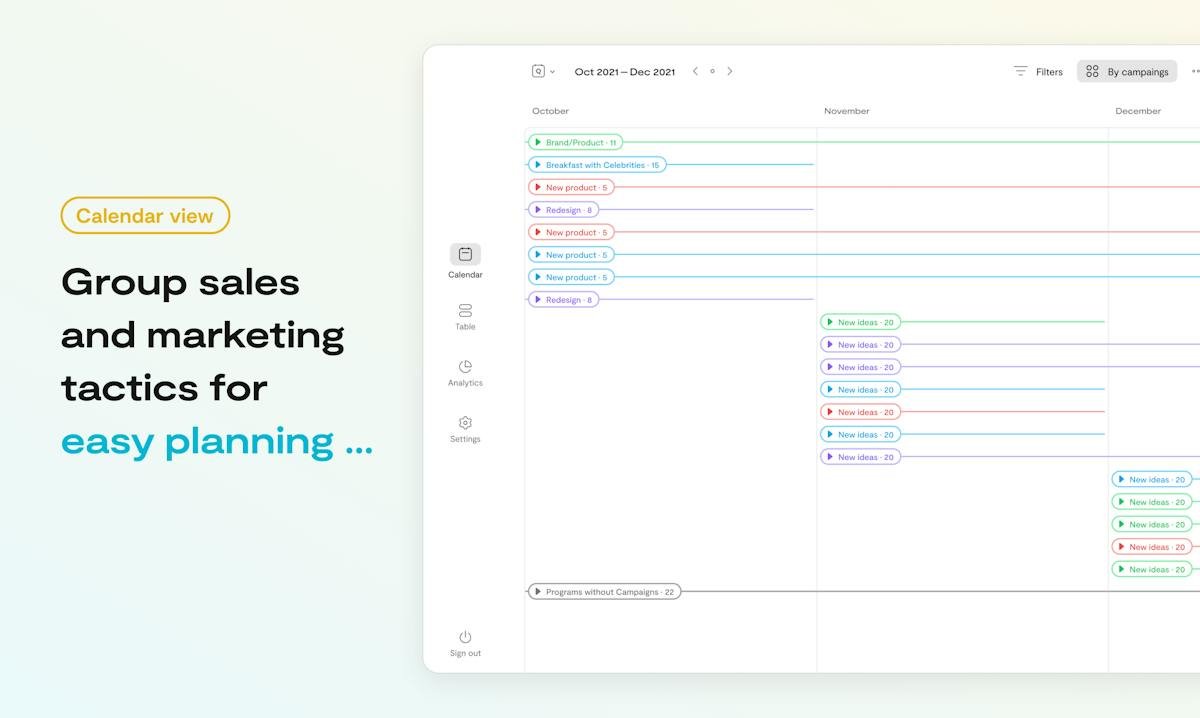 Growegy — business marketing calendar dashboard