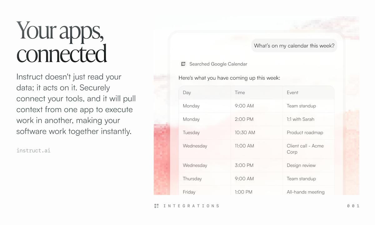Instruct — natural-language AI agent builder