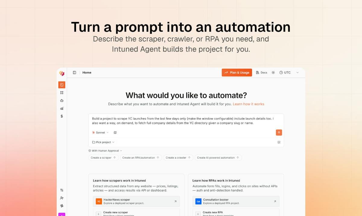 Intuned — browser automation workflow builder