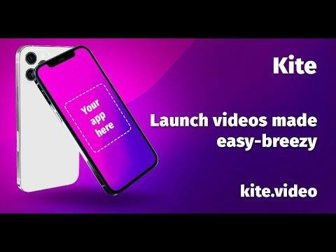 Kite — Apple-style launch video preview with a device mockup