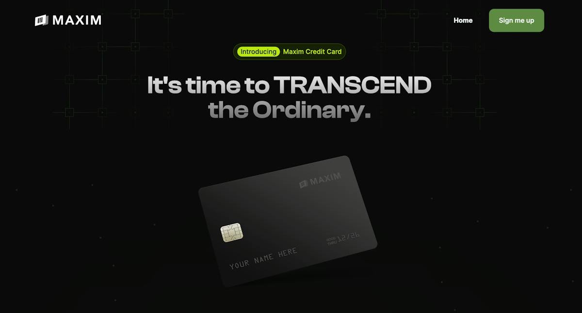 MAXIM — multi-currency credit card app