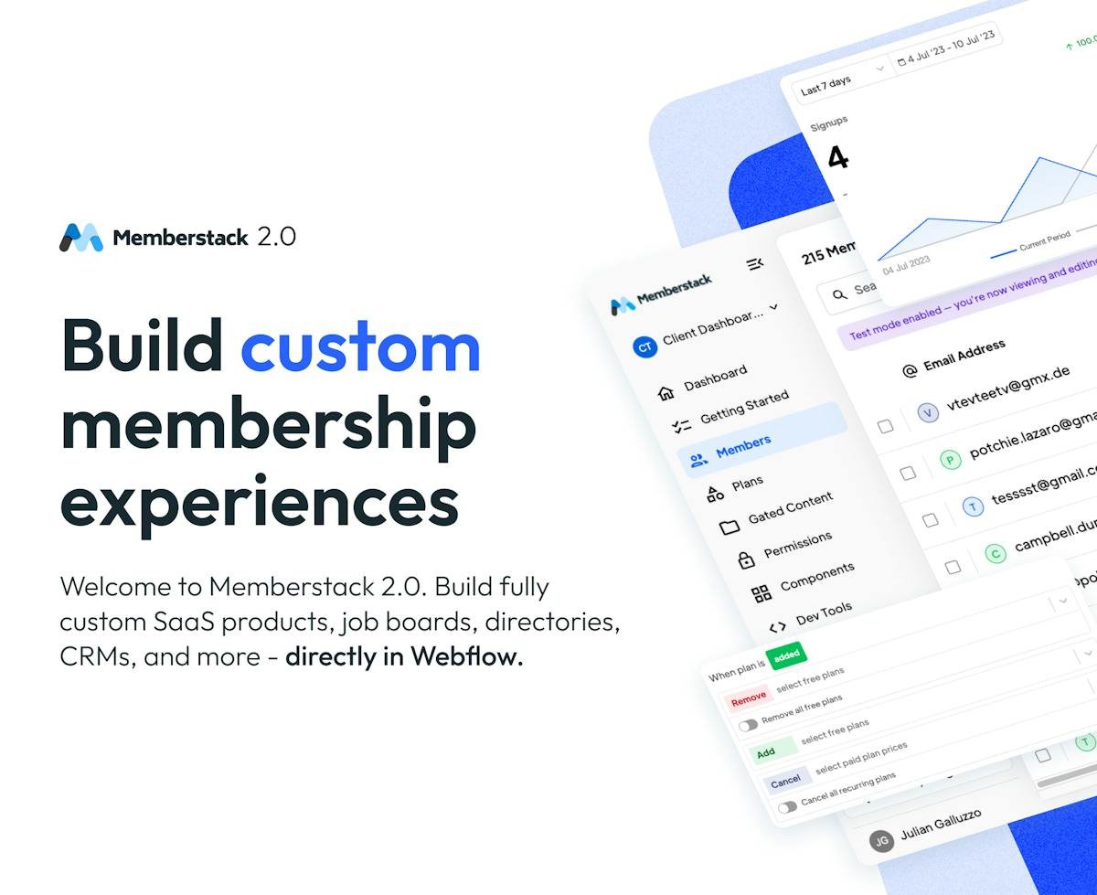 Memberstack — Webflow membership builder interface