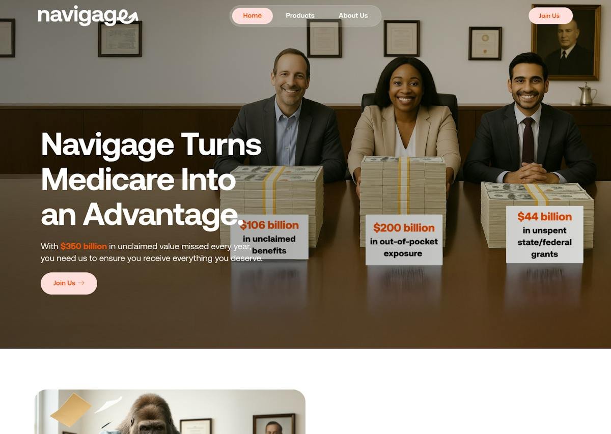 Navigage AI — Medicare savings tracker dashboard