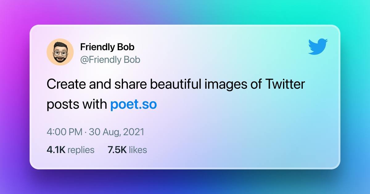 Poet.so — review turned into a shareable image card