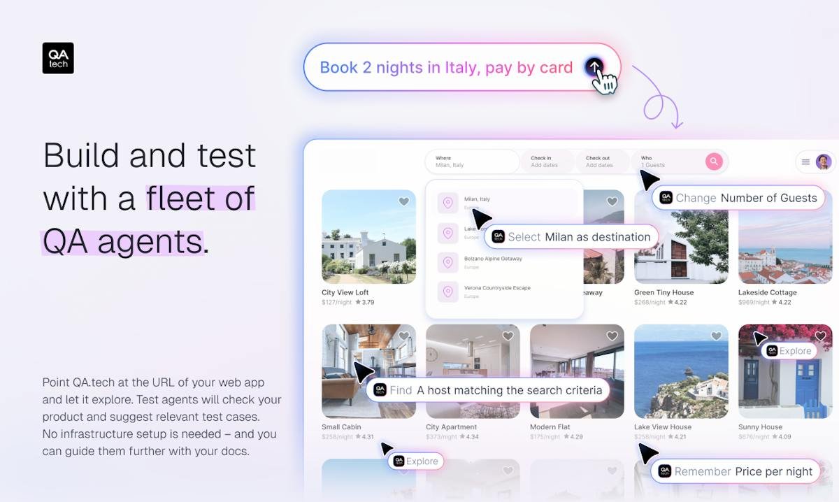 QA.tech — AI agent test run dashboard