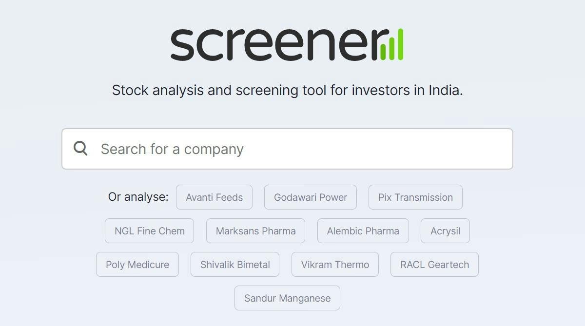 Screener — stock analysis dashboard