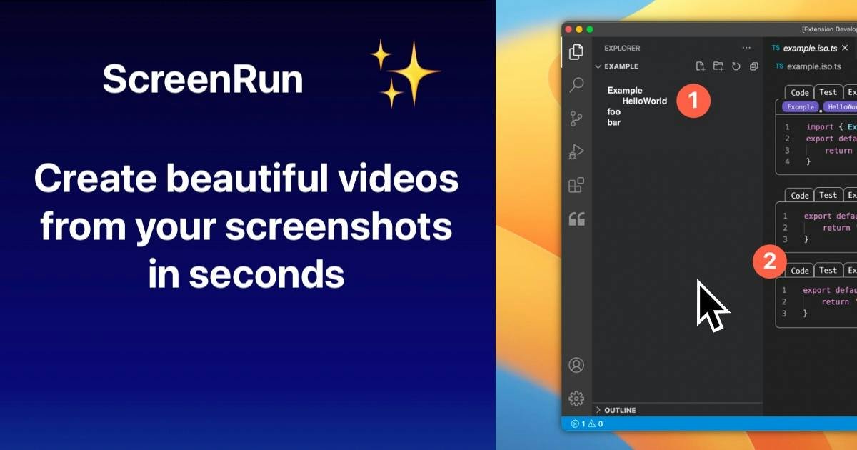 ScreenRun — screen recording video editor view