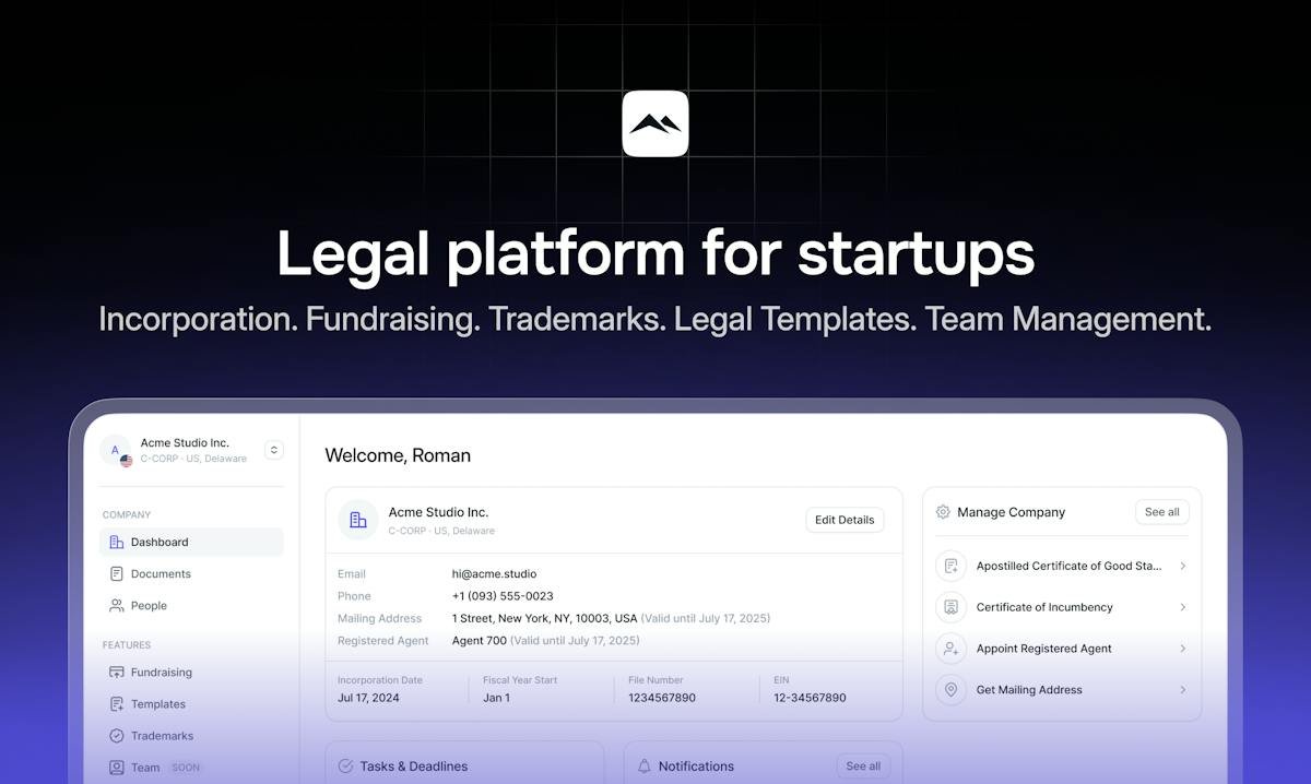 Skala — startup legal dashboard
