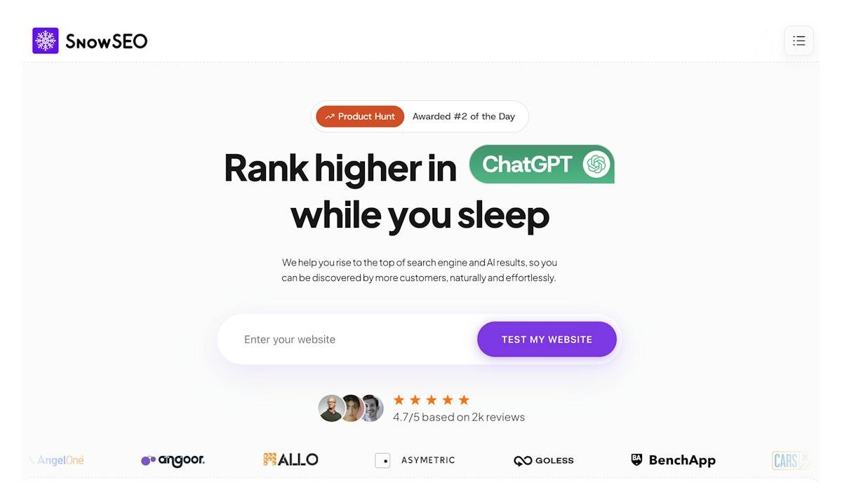 SnowSEO — keyword and AI visibility tracking dashboard
