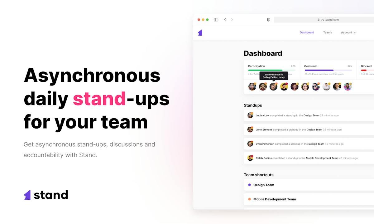 Stand — async daily standup feed