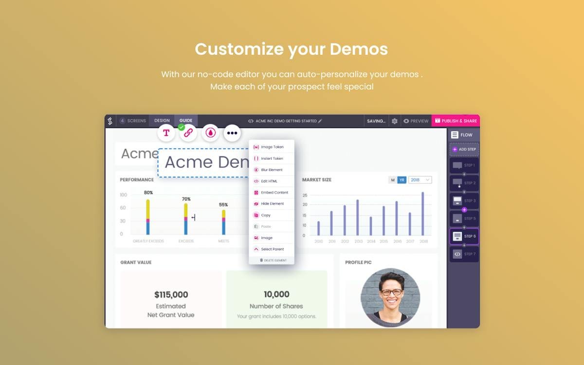 Storylane — interactive demo builder view