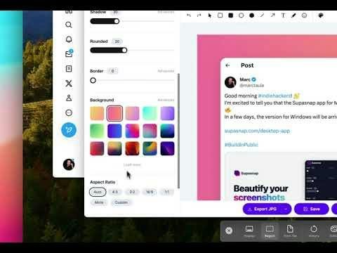 Supasnap — screenshot editor with backgrounds and borders
