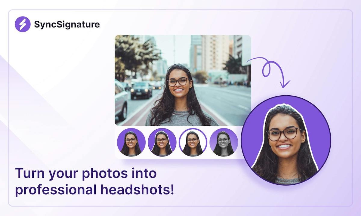 SyncSignature — branded email signature with AI headshot