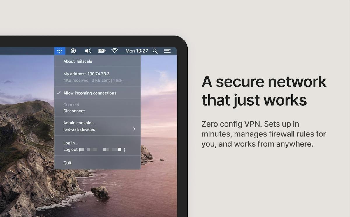 Tailscale — device network management dashboard
