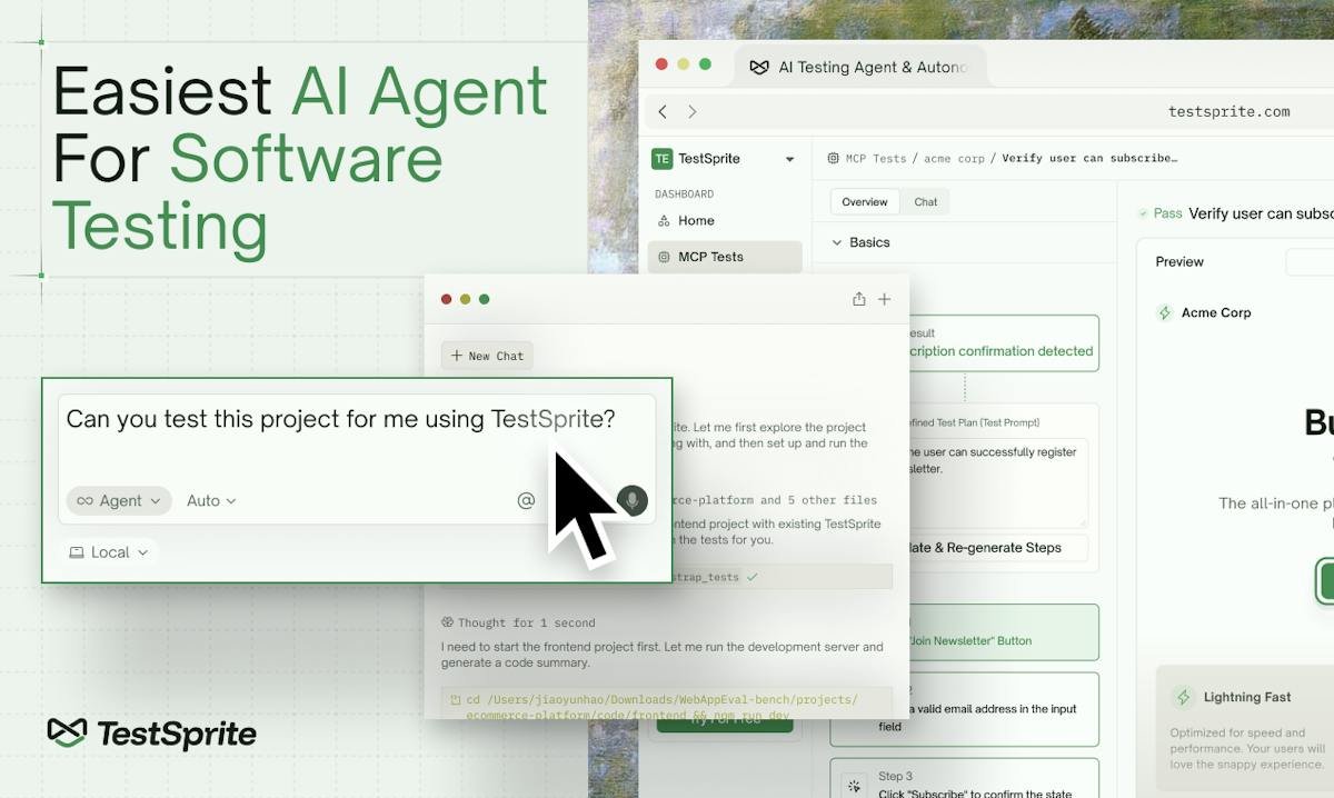 TestSprite — AI agent test run dashboard
