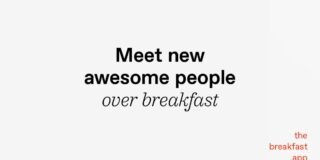 The Breakfast — app screen showing an upcoming breakfast meetup