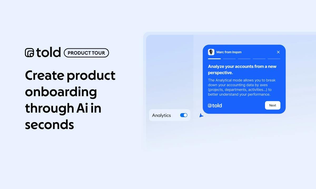 Told — in-app survey and product tour builder