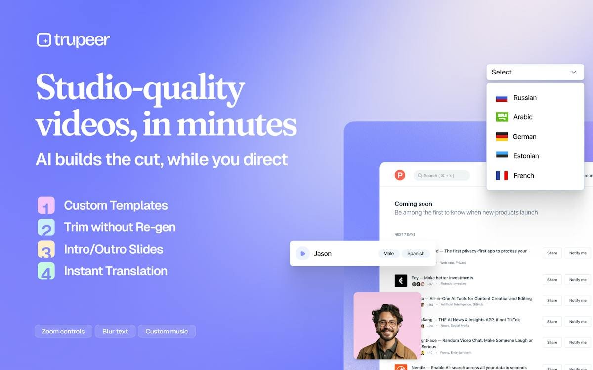 Trupeer — AI product video view