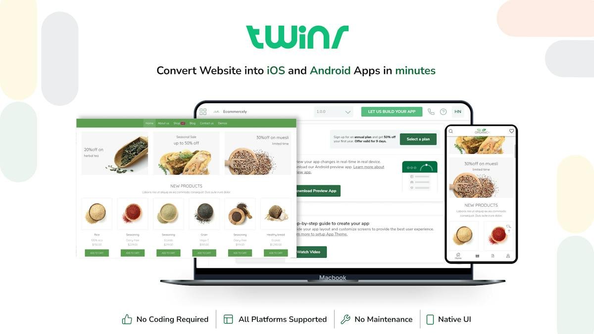 Twinr — website-to-app conversion dashboard