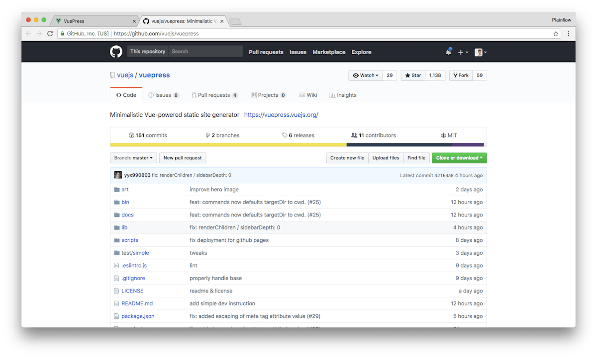 Vue.js — reactive component example in the docs