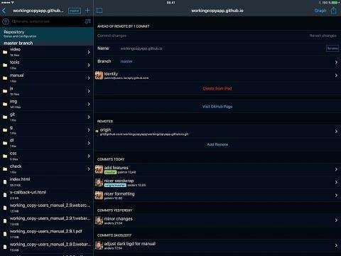 Working Copy — repository browser on iPad