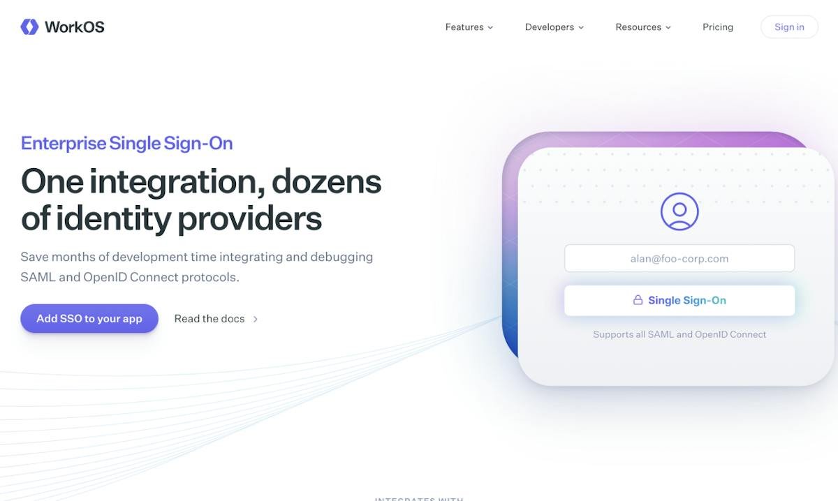 WorkOS — enterprise SSO integration dashboard