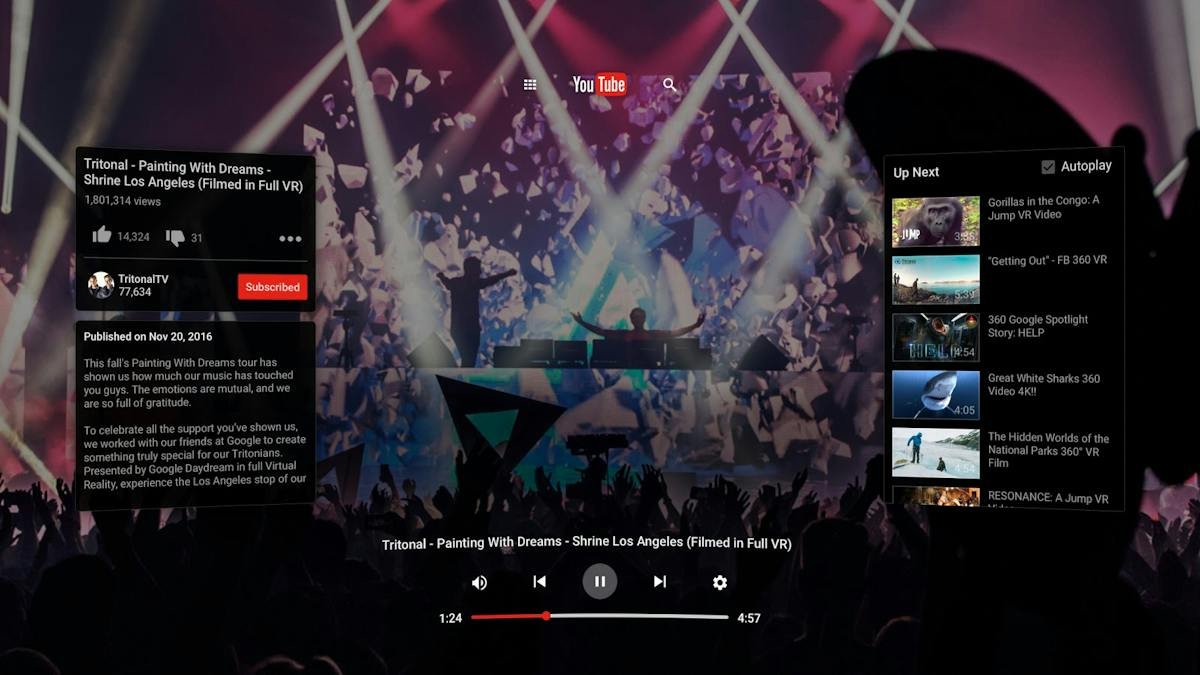 YouTube — video player and recommendations