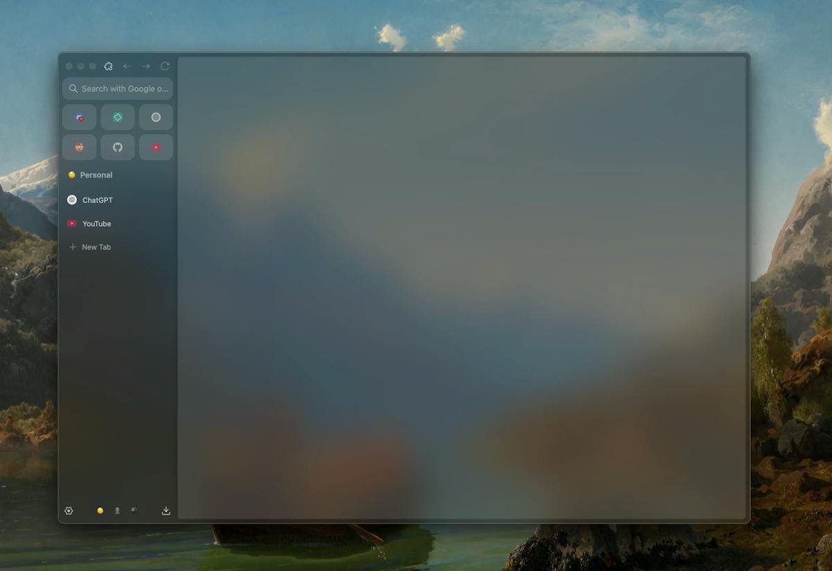 Zen Browser — workspaces and vertical tab sidebar